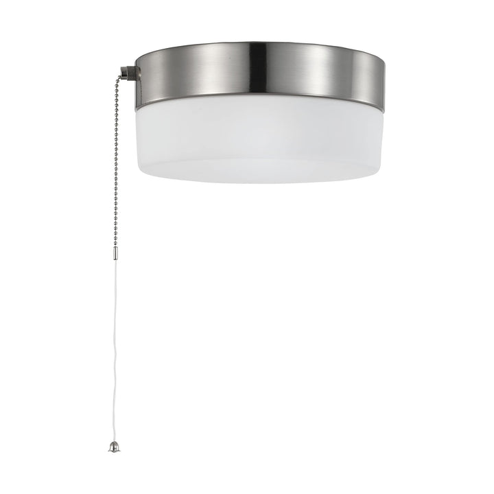 12 Watt 8 Inch Led Flush Mount Fixture with Pull Chain Brushed Nickel Frosted - Diamond Home USA