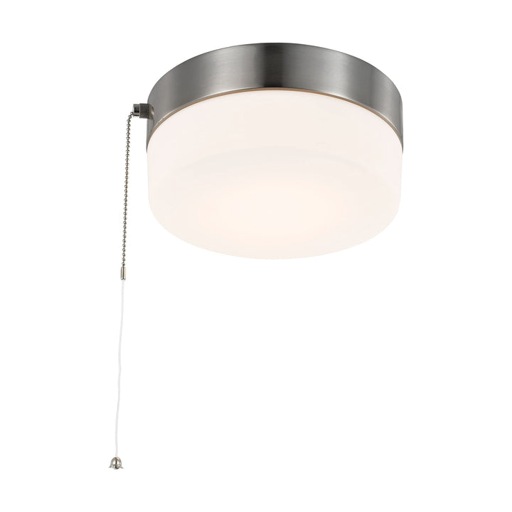 12 Watt 8 Inch Led Flush Mount Fixture with Pull Chain Brushed Nickel Frosted - Diamond Home USA