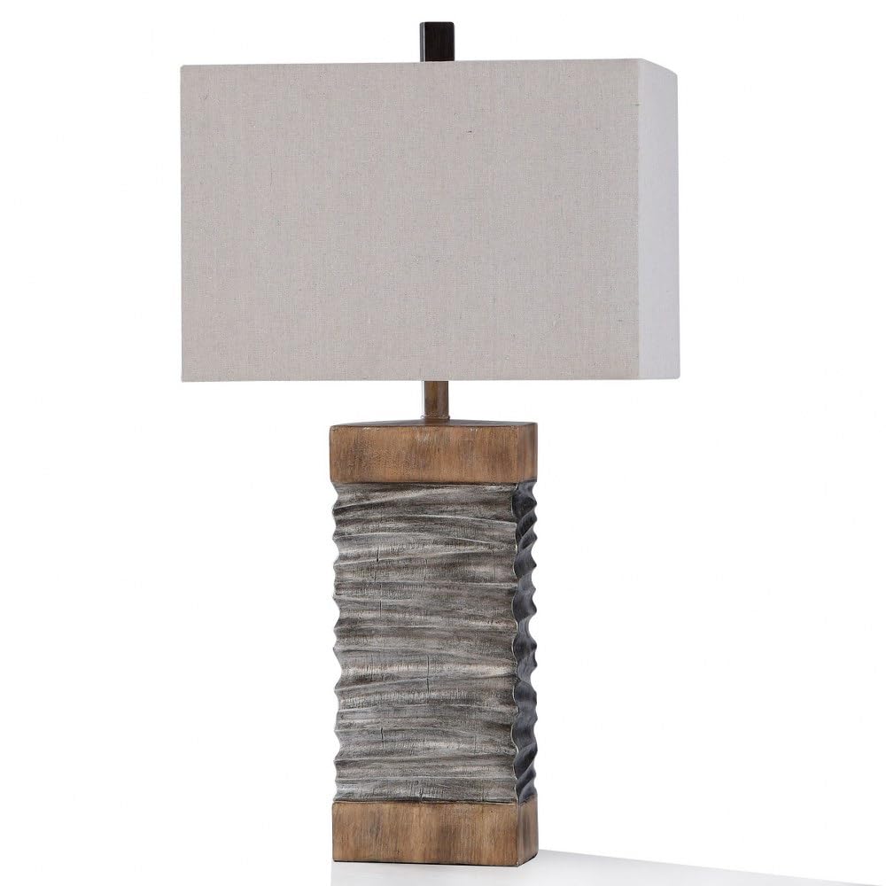 Darley Silver and Natural Wood Painted Table Lamp - Diamond Home USA
