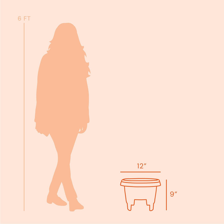 Deck ail ound Planter: 12" Charcoal Matte Finish Fits Sizes 3"-3.75" Durable - Diamond Home USA