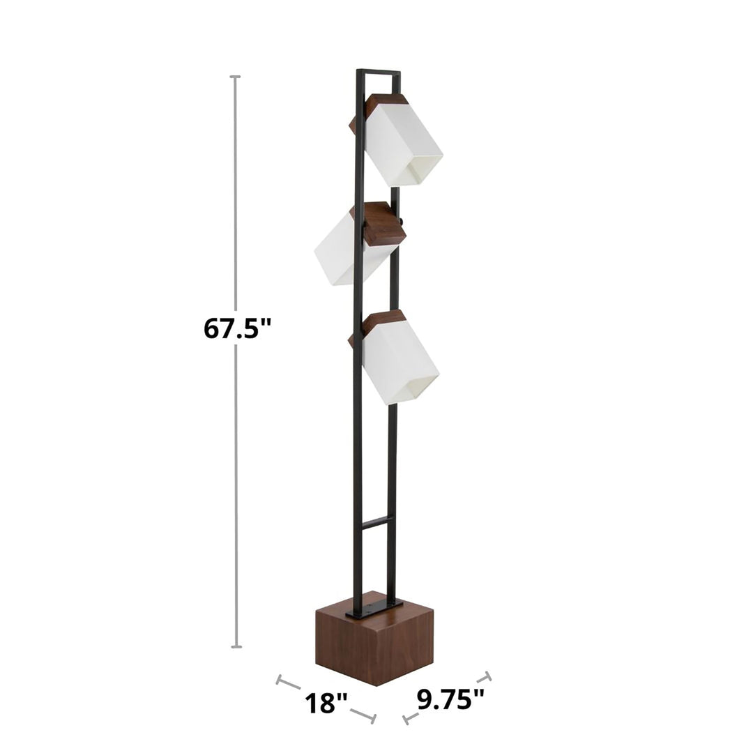 Porch Den 67.5" Floor Lamp Black Modern Contemporary Bulbs Included - Diamond Home USA