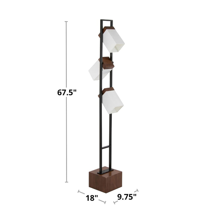 Porch Den 67.5" Floor Lamp Black Modern Contemporary Bulbs Included - Diamond Home USA
