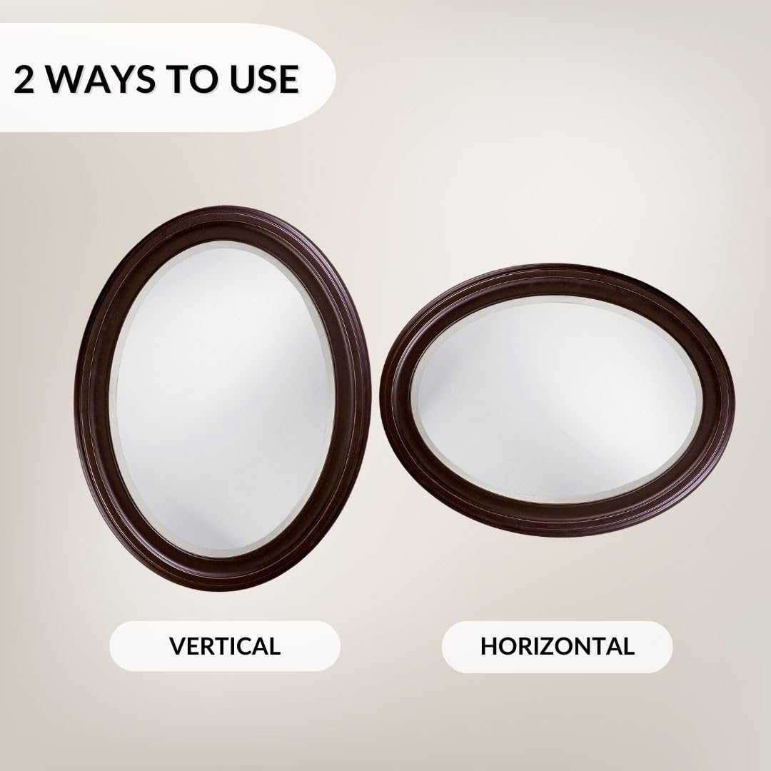 Howard Elliott George Oval Oil Rubbed Bronze all Mirror Oval Bevelled Hanging - Diamond Home USA