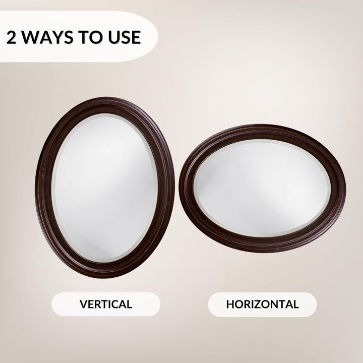 Howard Elliott George Oval Oil Rubbed Bronze all Mirror Oval Bevelled Hanging - Diamond Home USA