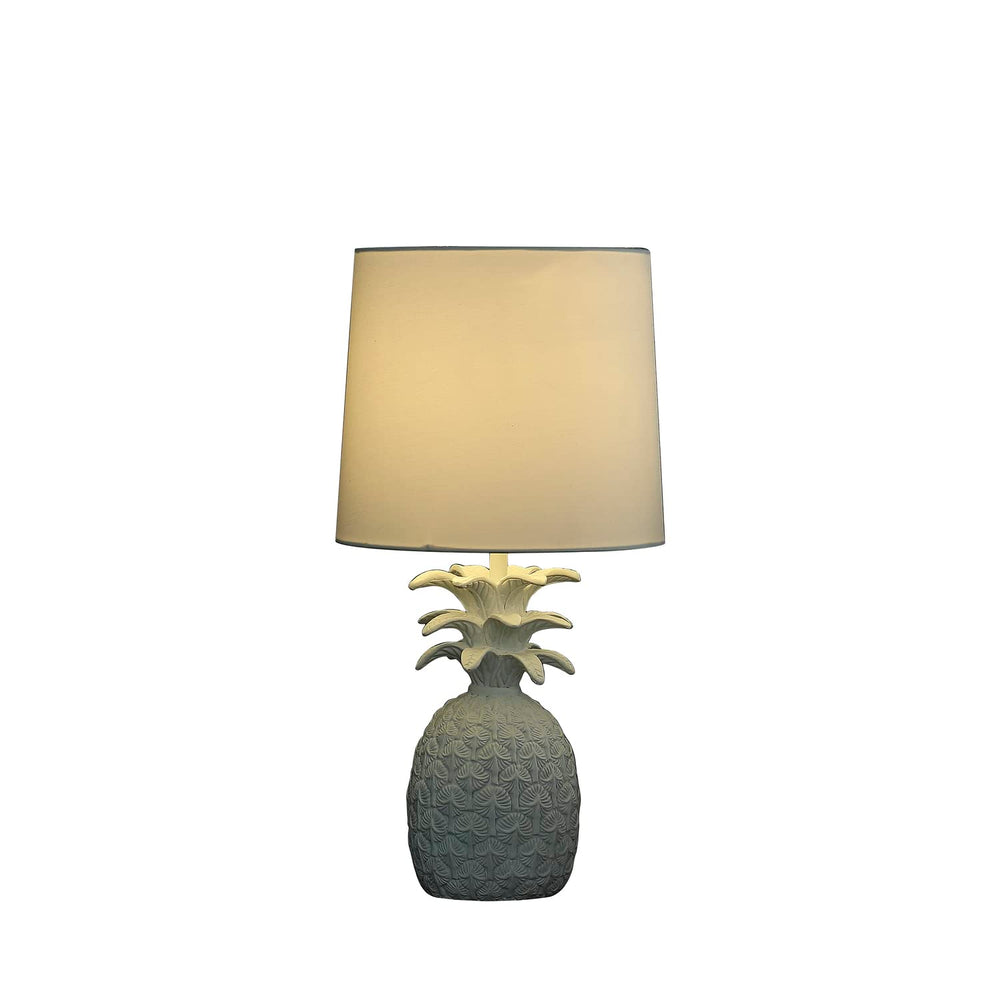 ORE International 17" in Coastal White Tropical Heahea Pineapple Table Lamp - Diamond Home USA