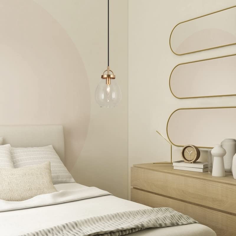 Modern Gold 1-Light Glass Island Lights for Dining Room 6inch D X 9inch H - Diamond Home USA