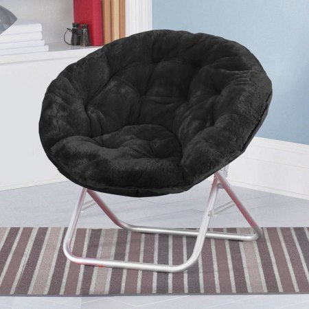 Urban Shop Mainstays Adult Faux Fur Saucer Chair (1 Black)
