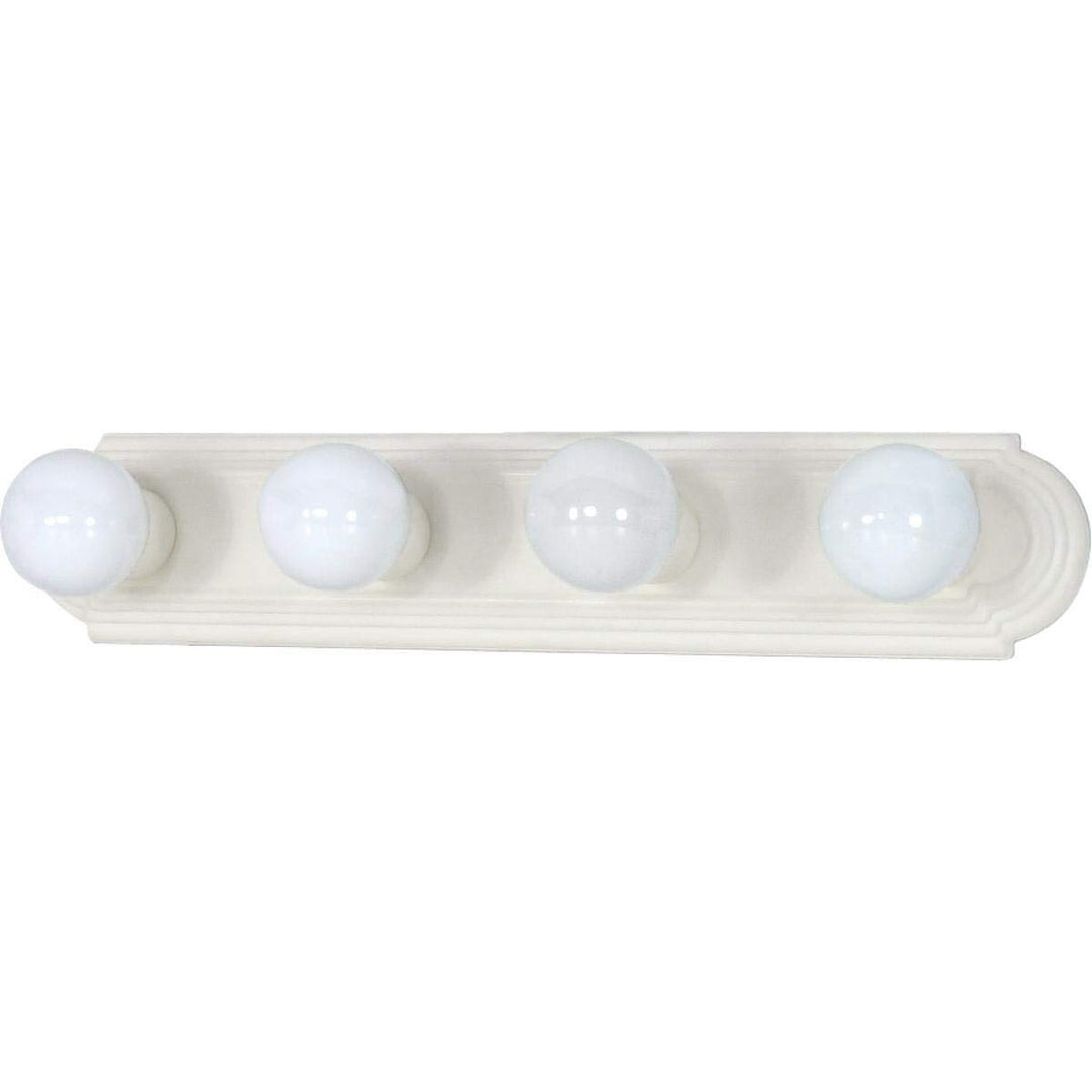 4 Light 24 in. Racetrack Vanity White Industrial Metal Includes Hardware