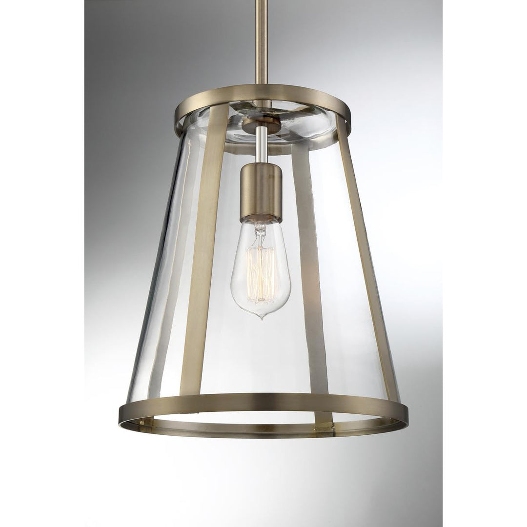Nuvo 60/6697 Bruge 1 Light Pendant Fixture Burnished Brass - Diamond Home USA