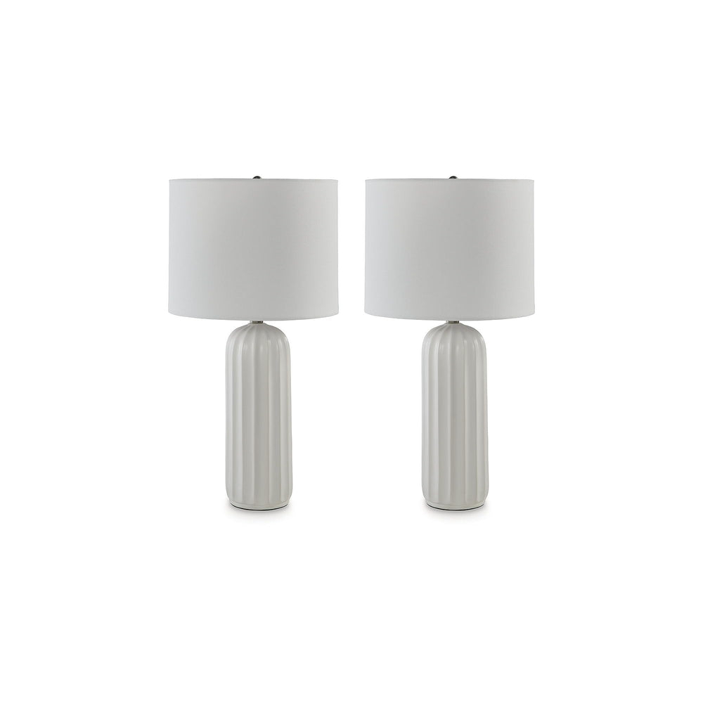 Design White Table Lamp (Set of 2) 13" w X 13" d 25" h Modern Contemporary - Diamond Home USA