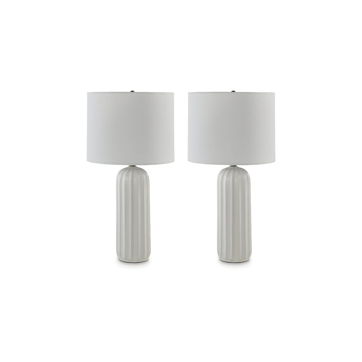Design White Table Lamp (Set of 2) 13" w X 13" d 25" h Modern Contemporary - Diamond Home USA