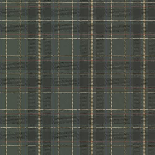 Dark Green Plaid Wallpaper 20.5in X Paper Washable