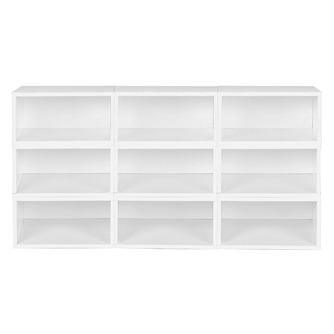 Storage Set- 9 Half Size Cubes- White Wood Grain Modern Contemporary Laminate - Diamond Home USA