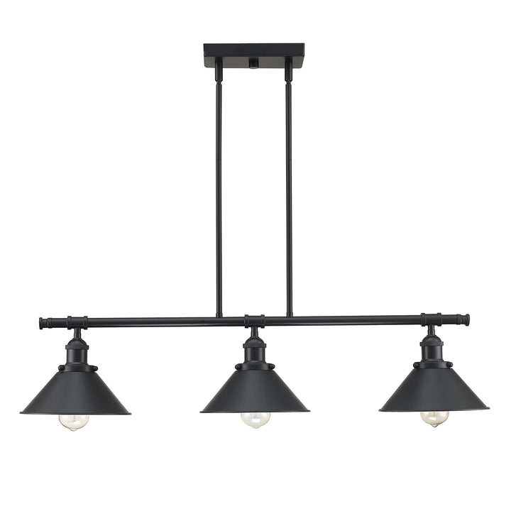 36.25 in. 3-light Island Chandelier with Matte Black Finish Farmhouse Metal - Diamond Home USA