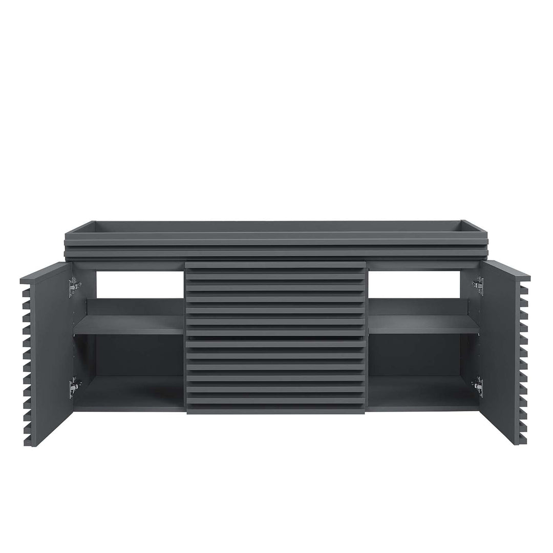 Modway Render 48" Wall-Mount Bathroom Vanity Cabinet in Gray Basin Not - Diamond Home USA