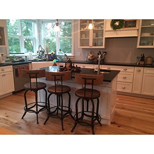 Christopher Knight Home Stirling Adjustable Wood Backed Bar Stool - Diamond Home USA