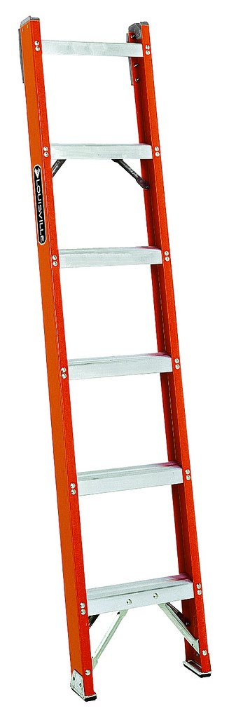 Louisville Ladder FH1006 300-Pound Duty Rating Fiberglass Shelf Ladder 6-Foot