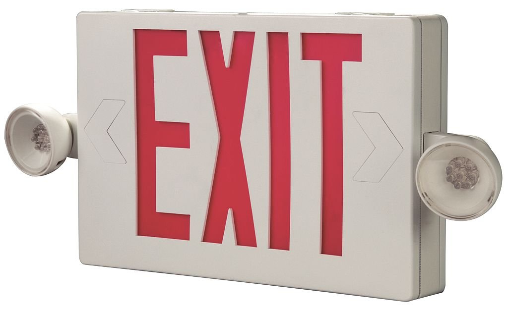Cooper Lighting APC7R Self Powered Combination Exit Sign With Heads (2)