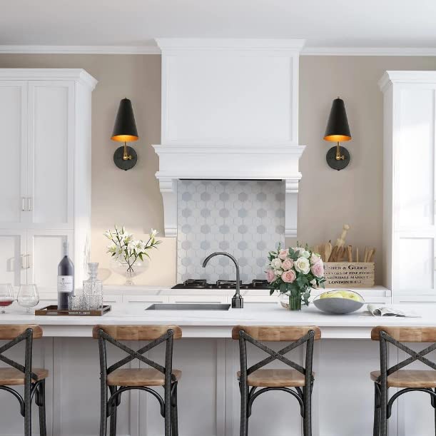 Modern Black Brass Plug-in Adjustable Wall Sconces Gold Industrial Mid-century - Diamond Home USA