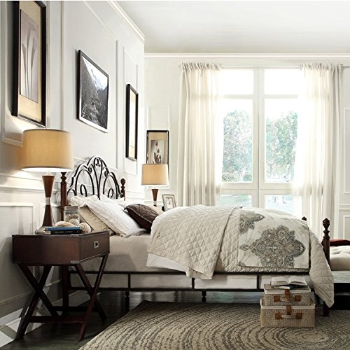 LeAnn Graceful Scroll Bronze Iron Bed Frame (King) - Diamond Home USA