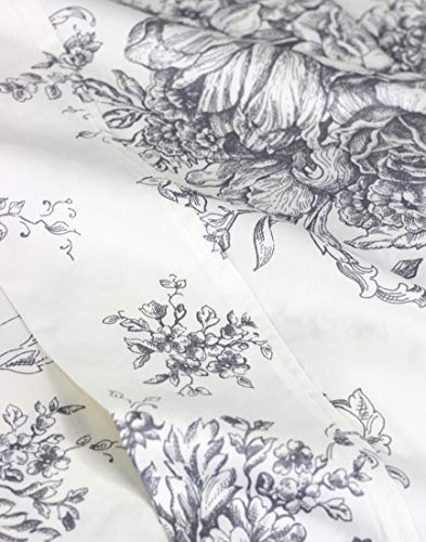 Melange Home 190331 Mélange Home Grey Toile Twin Sheet Set - Diamond Home USA