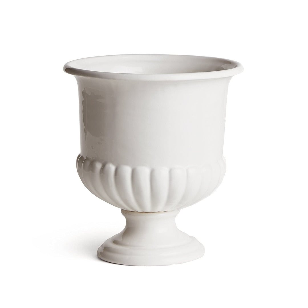 Decorative Pedestal Bowl Small White Clay