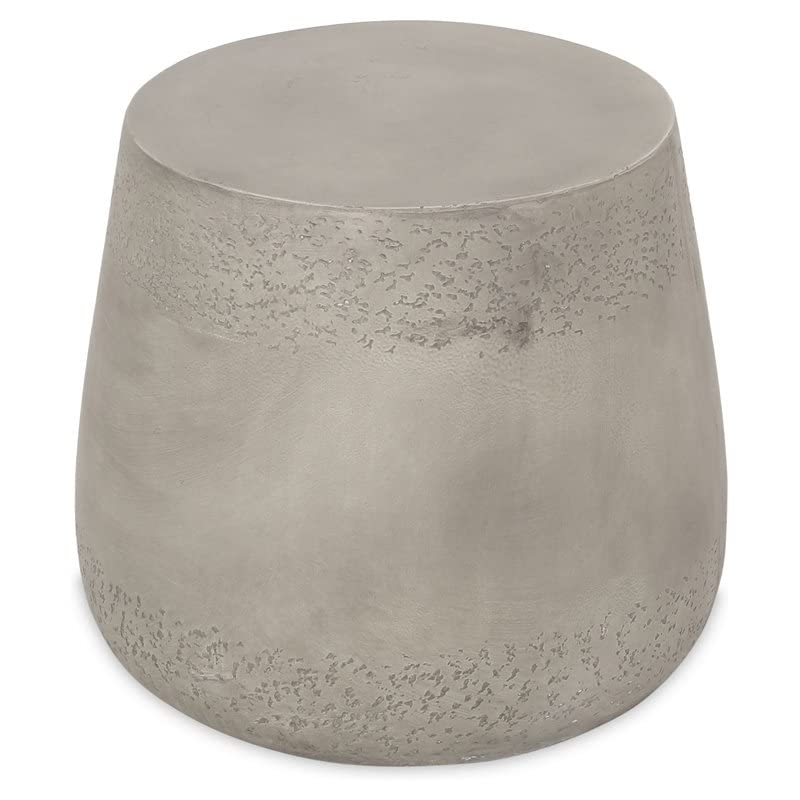 Noble House Orion Outdoor Lightweight Concrete Accent Side Table in Gray