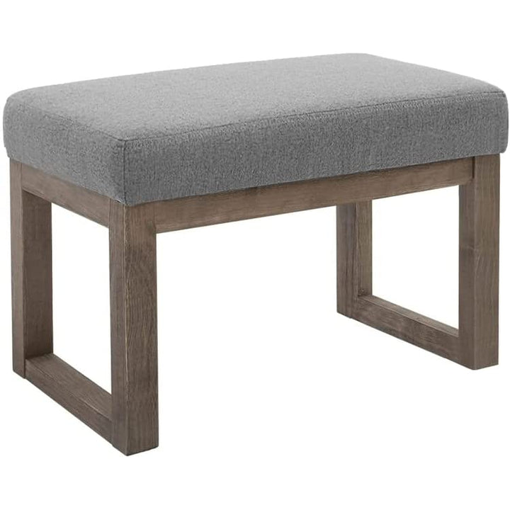 27 Inch ngle Ottoman Fabric Bench Grey|Grey Medium Grey Classic Solid