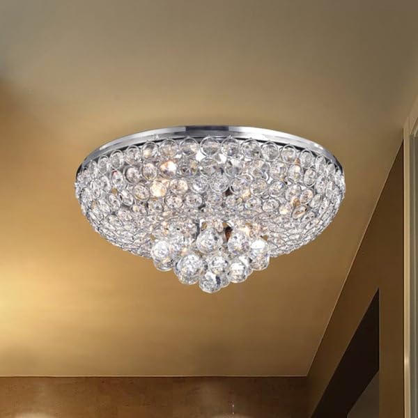 The Lighting Store Francisca 4-light Chrome Finish Flush Mount Crystal