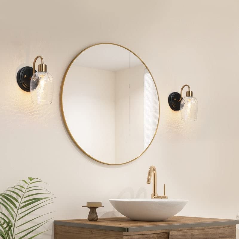 Modern 1-light Clear Glass Wall Sconce Industrial Bathroom Vanity Lighting - Diamond Home USA