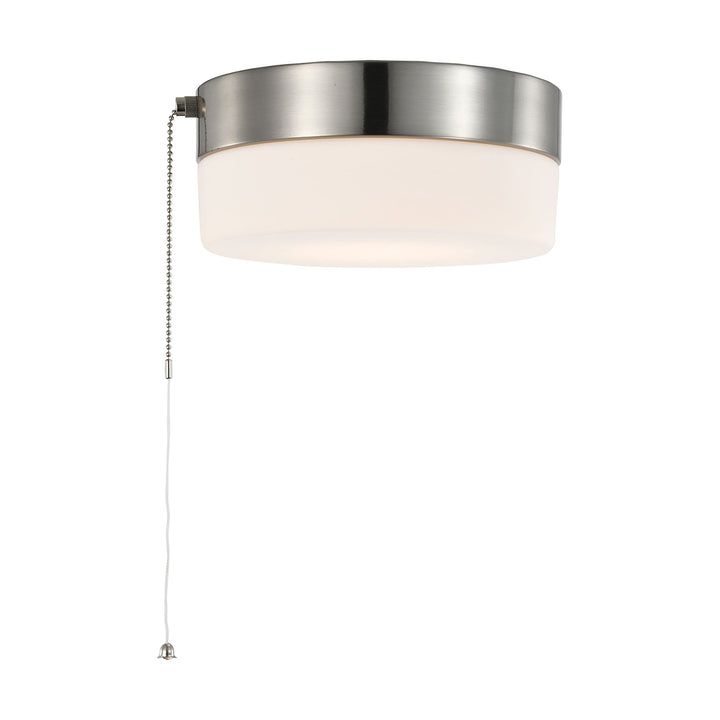 12 Watt 8 Inch Led Flush Mount Fixture with Pull Chain Brushed Nickel Frosted - Diamond Home USA