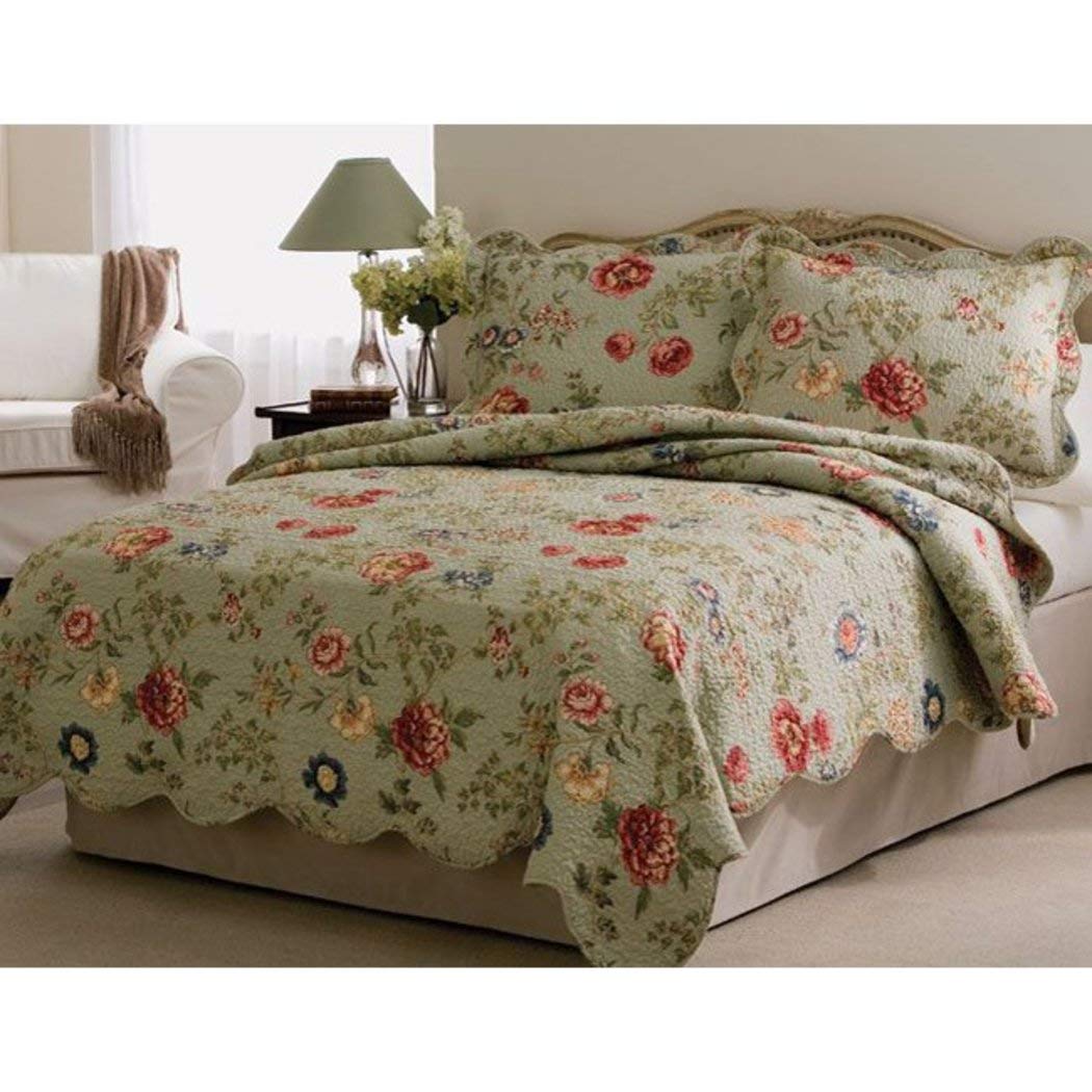 3 Piece Quilt Set Floral Themed Bedding Flower | Diamond Home USA