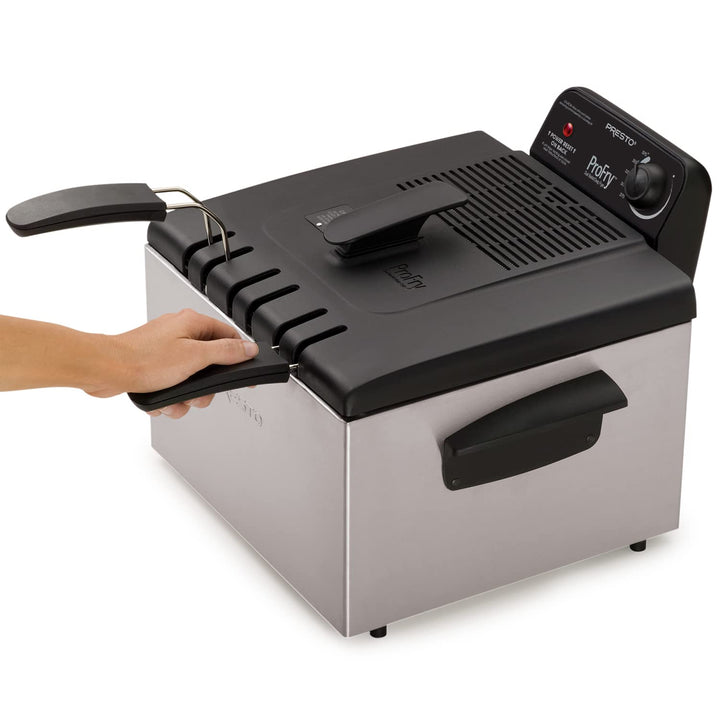 Presto 05466 Stainless Steel Dual Basket Pro Fry Immersion Element Deep Fryer - Diamond Home USA