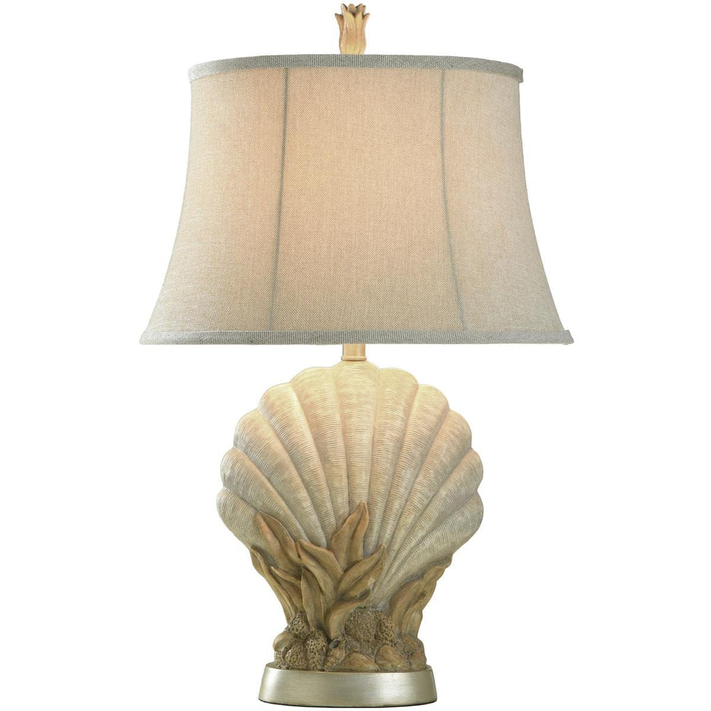 Stylecraft Home Collection Avoca Beach Off-White Coastal Shell Table Lamp - Diamond Home USA