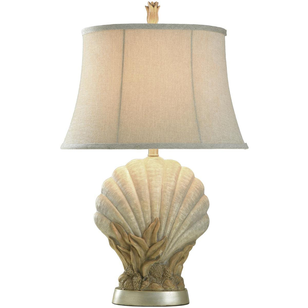 Stylecraft Home Collection Avoca Beach Off-White Coastal Shell Table Lamp - Diamond Home USA