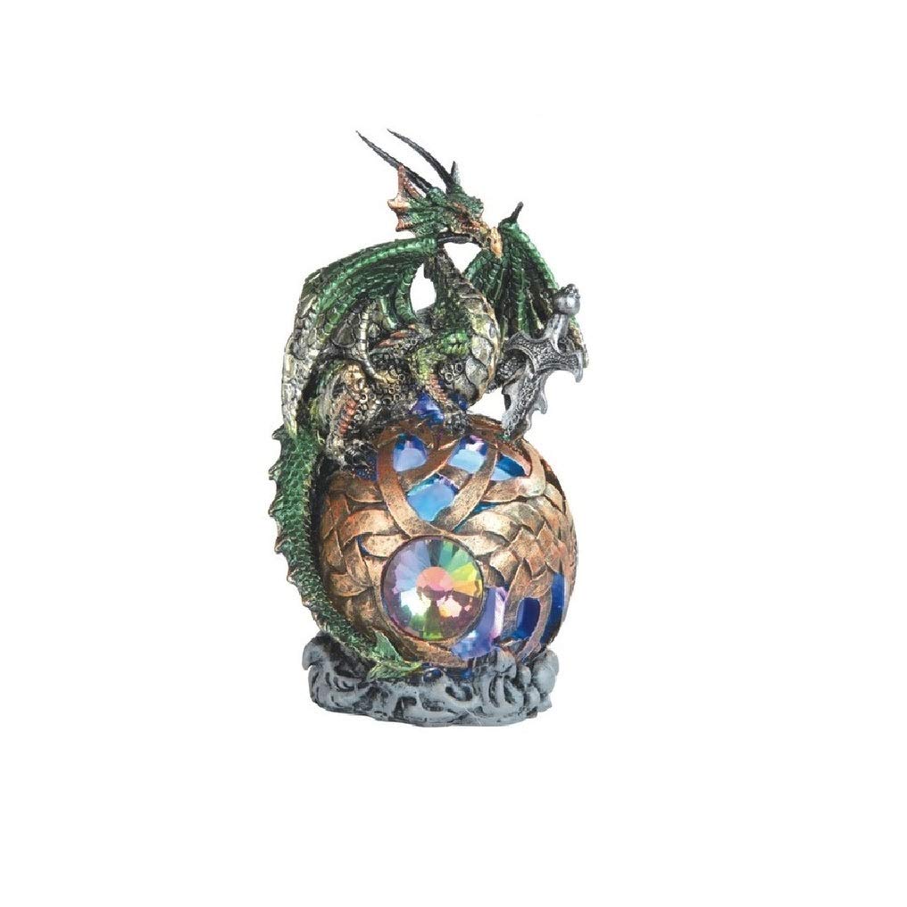 6" h Green Dragon Globe with Led Statue Fantasy Night Light Decoration