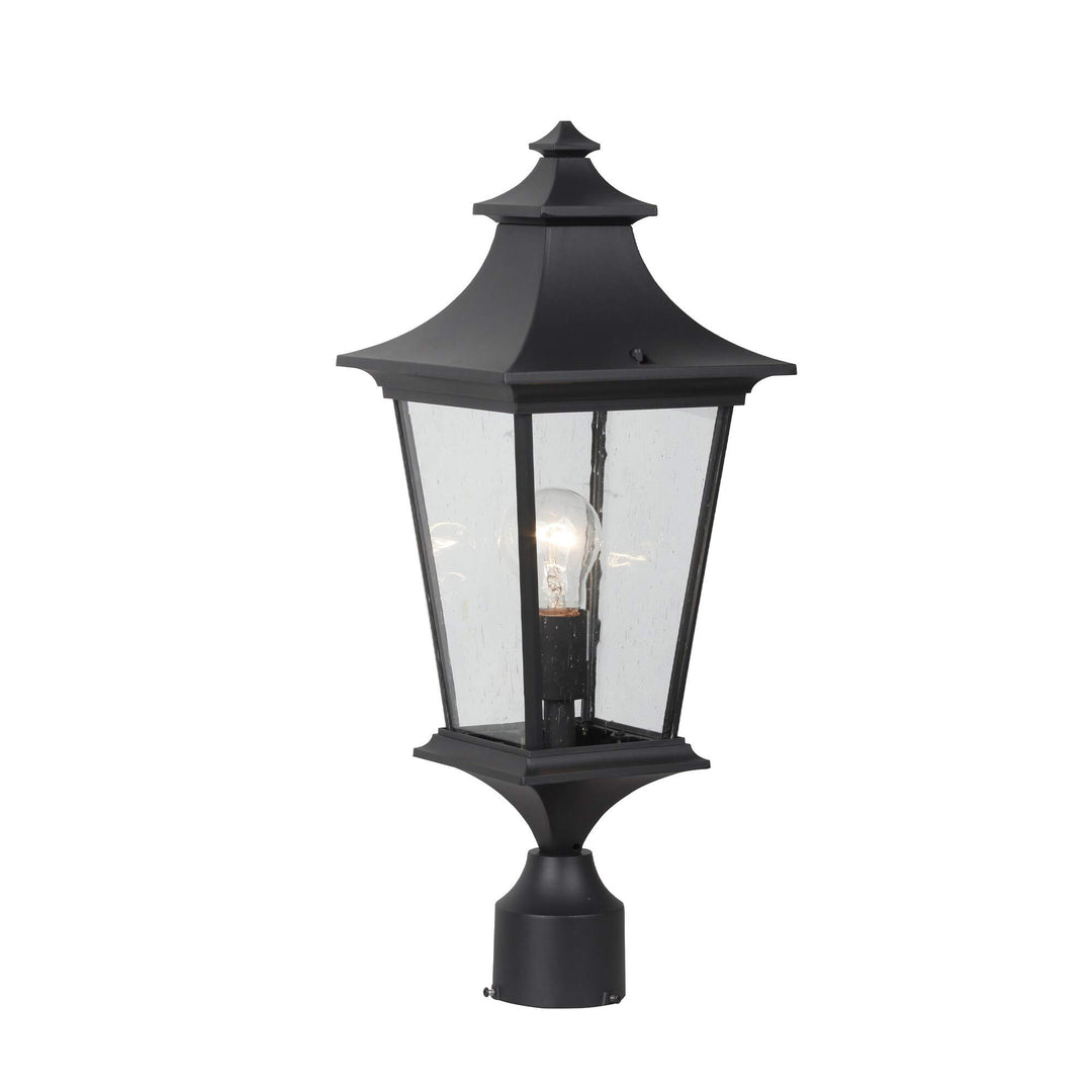 1 Light Outdoor Post Black Metal Dimmable