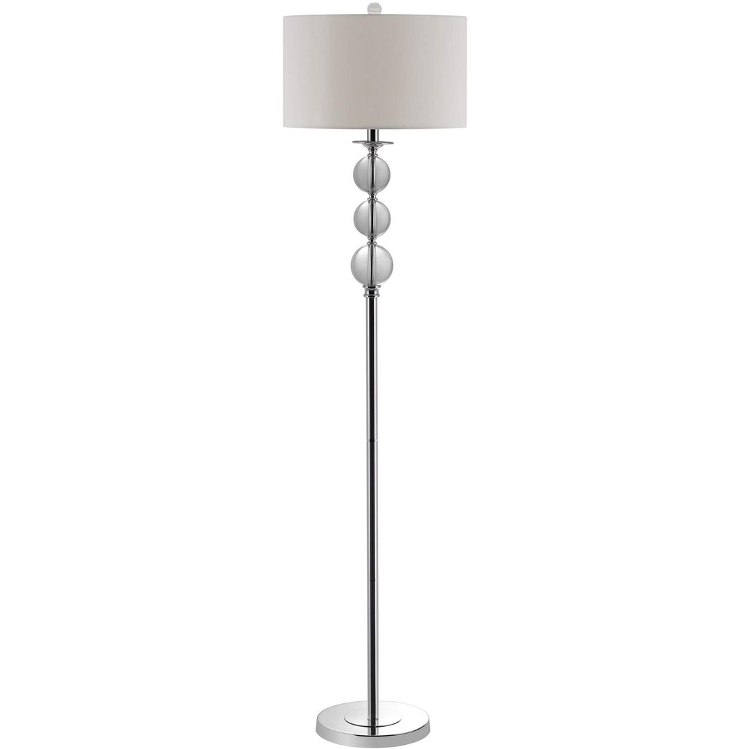 Modern Globe Floor Lamp 62" Crystal Glass Reading Light with White Shade - Diamond Home USA