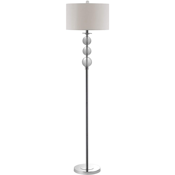 Modern Globe Floor Lamp 62" Crystal Glass Reading Light with White Shade - Diamond Home USA