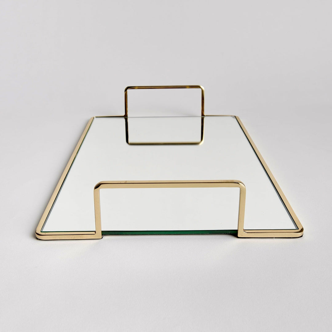 Decorative Tray Small 17.5"x10.75" Gold Glass Mirrored Finish - Diamond Home USA
