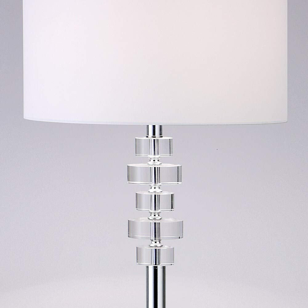 Crystal Floor Lamp Clear Glam Modern Contemporary Chrome - Diamond Home USA