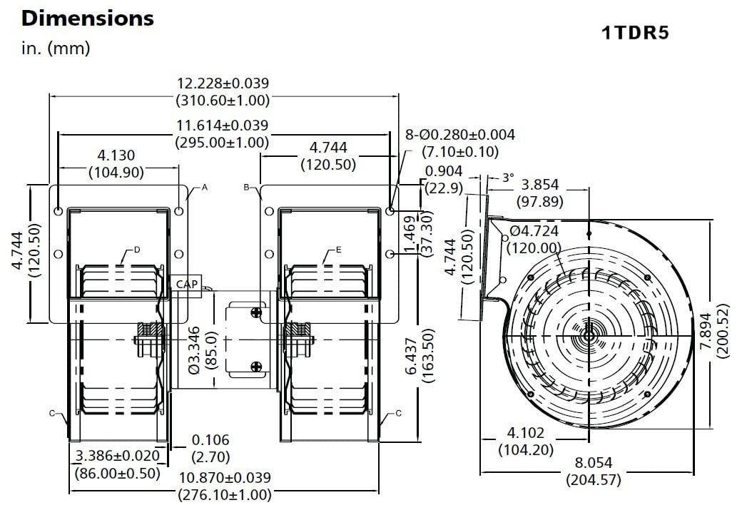 Dayton 1TDR5 Blower 312CFM - Diamond Home USA