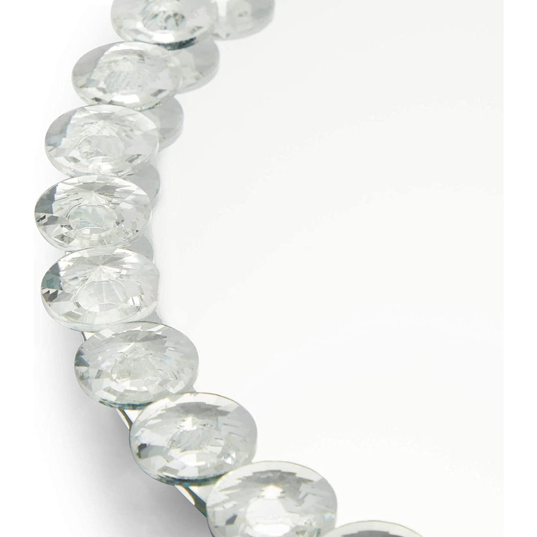 Crystal Bead Mirrored Tray for Perfume Vanity Organizer Serving Platter (12 - Diamond Home USA