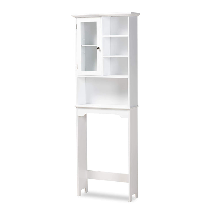 White Finished Wood Over The Toilet Bathroom Storage Cabinet Modern Contemporary - Diamond Home USA