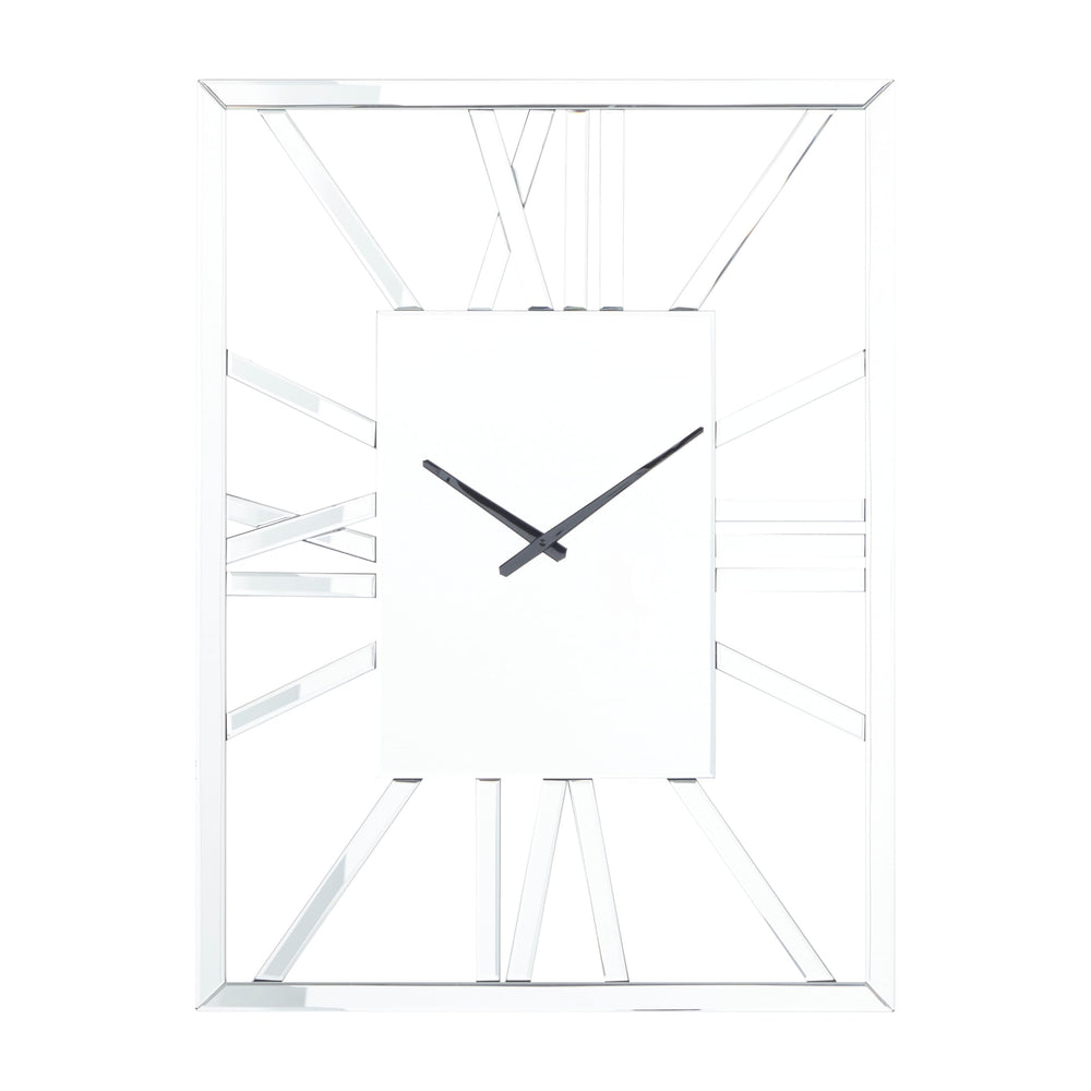 Silver Glass Wall Clock - Diamond Home USA