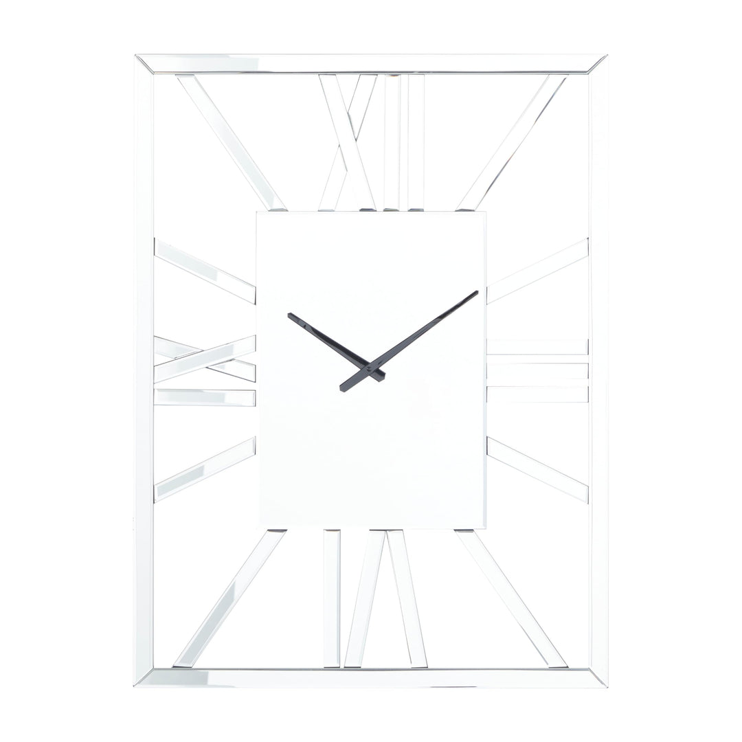Silver Glass Wall Clock - Diamond Home USA