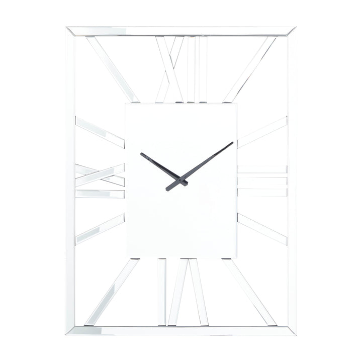 Silver Glass Wall Clock - Diamond Home USA