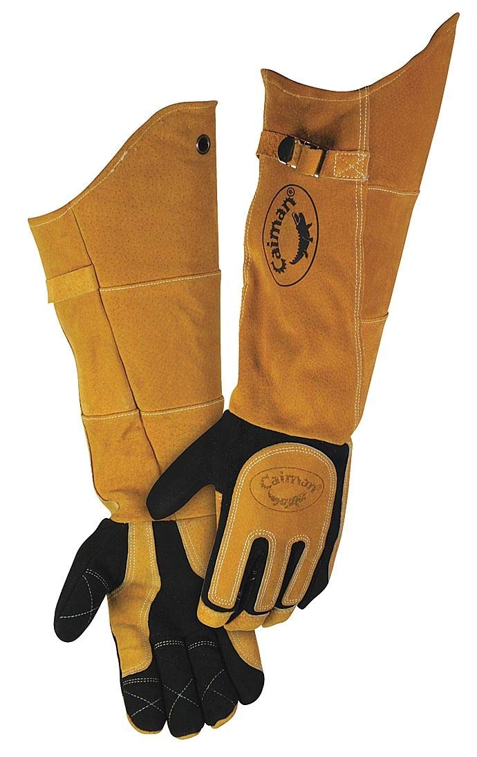 Caiman Glove Welding 21 In L Blk and Gold L Pr - 1878-5