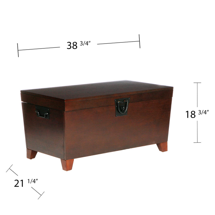 SEI Furniture Pyramid Storage Trunk Coffee Table Espresso - Diamond Home USA