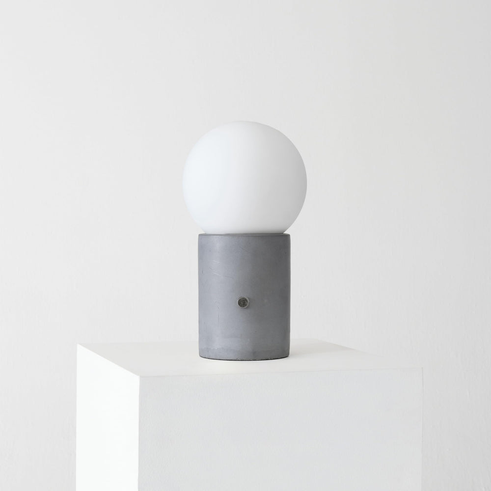 Cement Led Table Lamp Brass Grey Mid-Century Modern Energy Efficient - Diamond Home USA